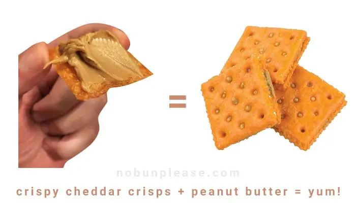 Keto Snack: Crispy Cheddar Crisps With Peanut Butter