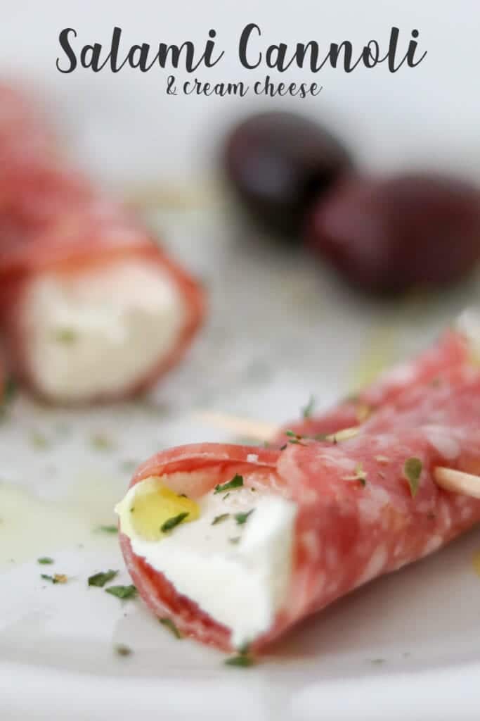 Keto Salami and Cream Cheese Cannoli No Bun Please