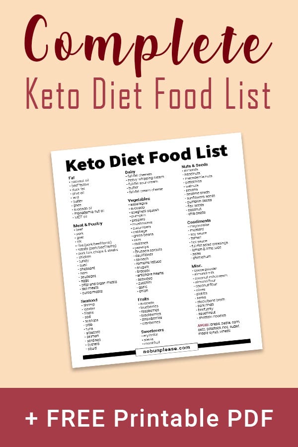 keto diet food list free printable