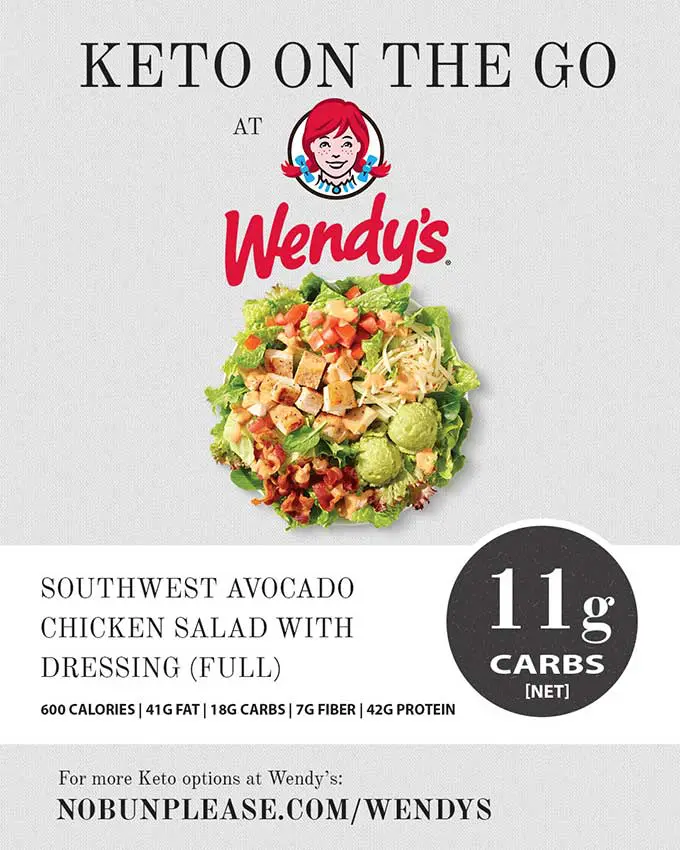 Keto Wendy's Menu: Southwest Avocado Chicken Salad At Wendy's