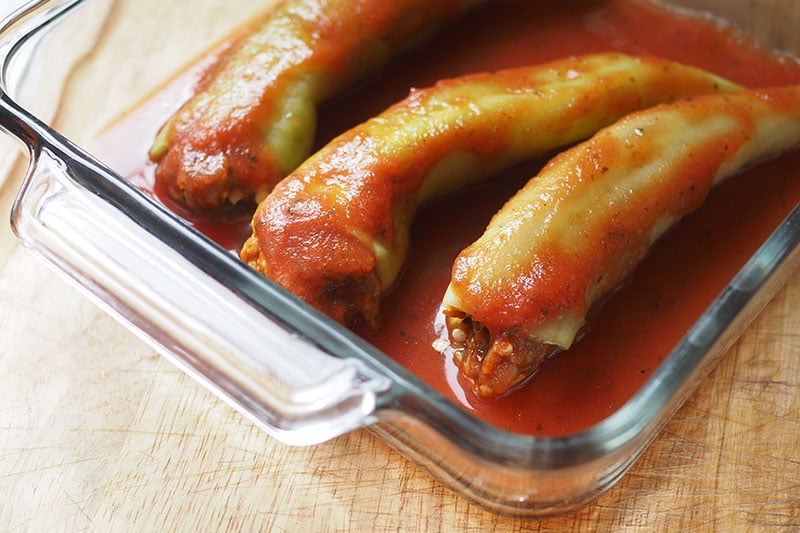 Stuffed Banana Peppers with Hot Sausage - No Bun Please