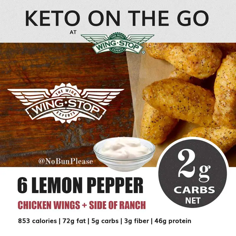 Wingstop Keto Meal Option - Lemon Pepper Wings + Ranch