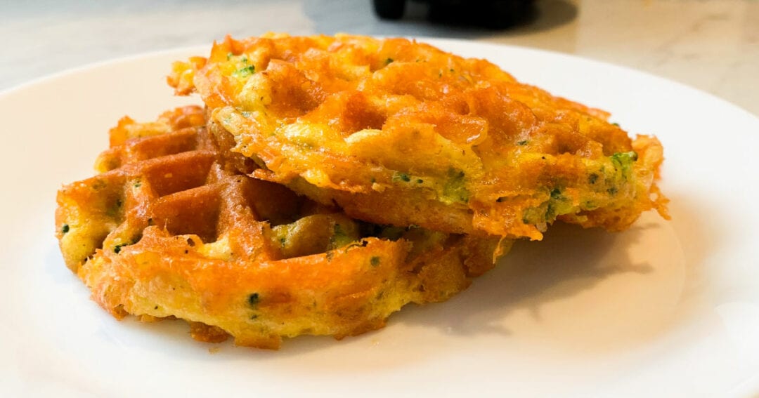 Broccoli and Cheese Chaffle Recipe • MidgetMomma