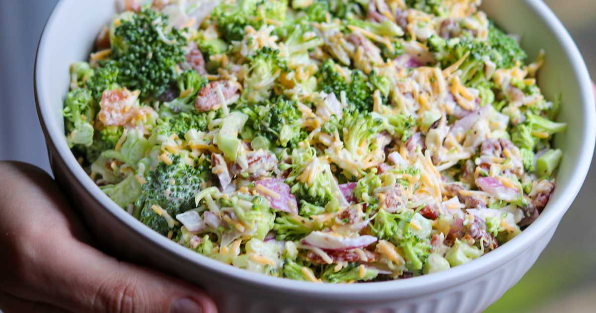 Keto Broccoli Salad with Bacon - No Bun Please