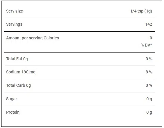 Tajin Clasico Nutritional Information