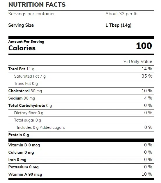 Land O Lakes Butter Nutritional Information