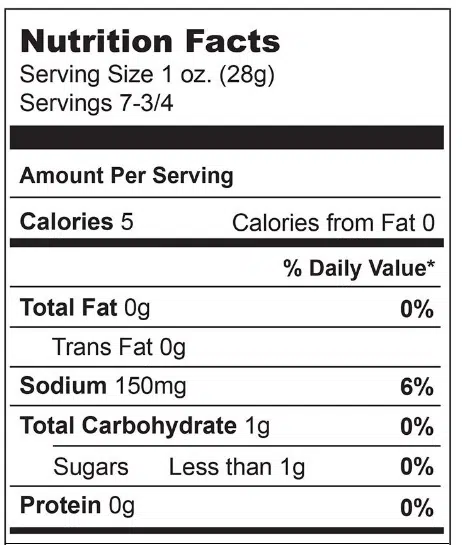 El Pato Sauce Nutritional Information