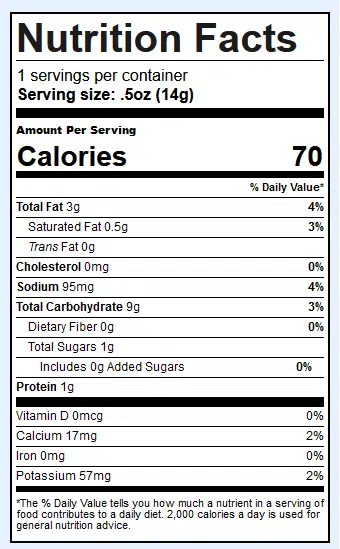 Pirate's Booty Nutritional Information
