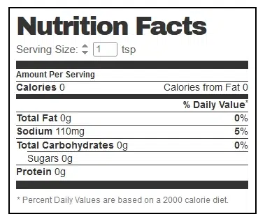 Chamoy Nutrtional Information