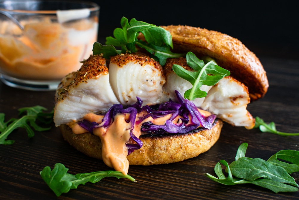 Fish Burger With Spicy Mayo