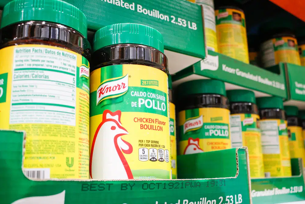 Knorr Chicken Flavor Bouillon Powder On Display At A Grocery Store