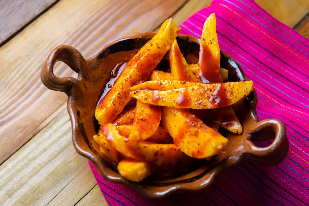 Mangoes With Chili Powder And Chamoy