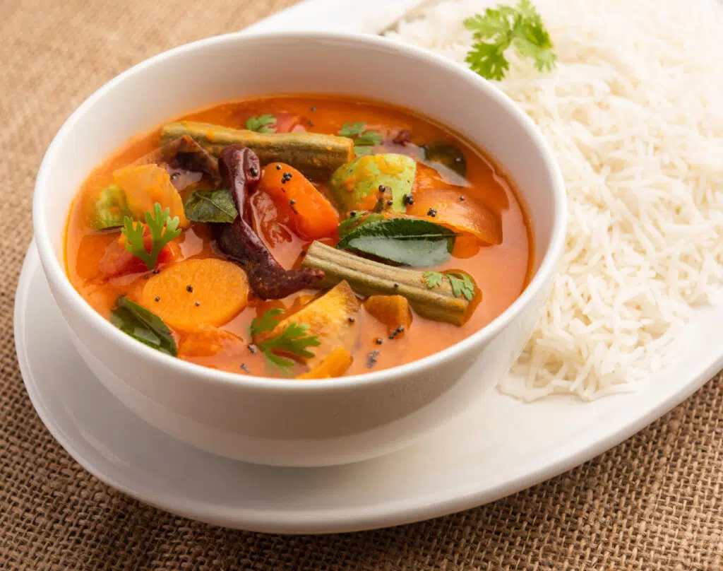 Sambar Served With Rice