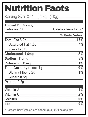 Spicy Mayo Nutritional Information