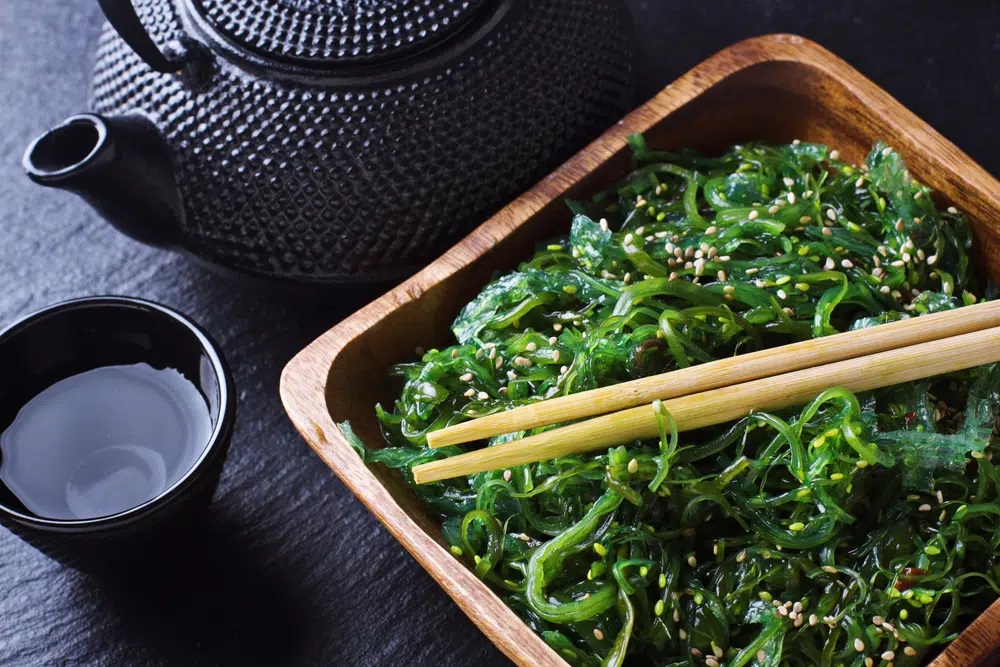 Wakame Salad With Teapot And Cup