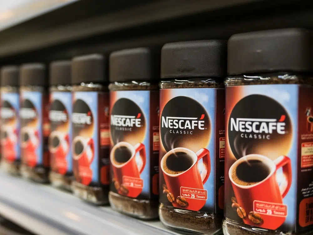 Variety Of Nescafe Coffee In A Supermarket