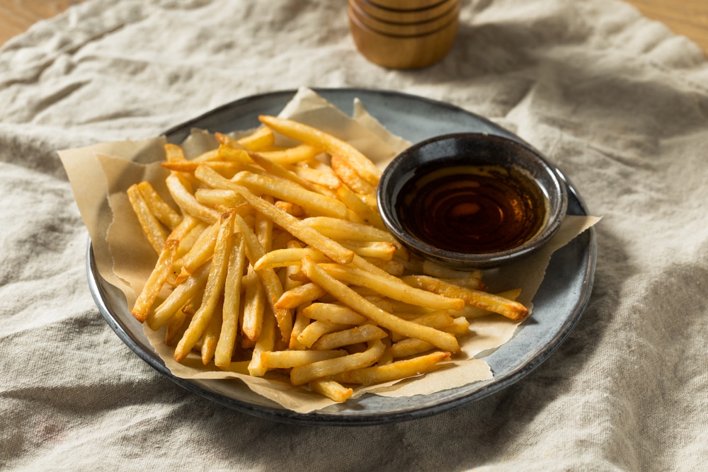 Homemade French Fries With Sea Salt And Malt Vinegar