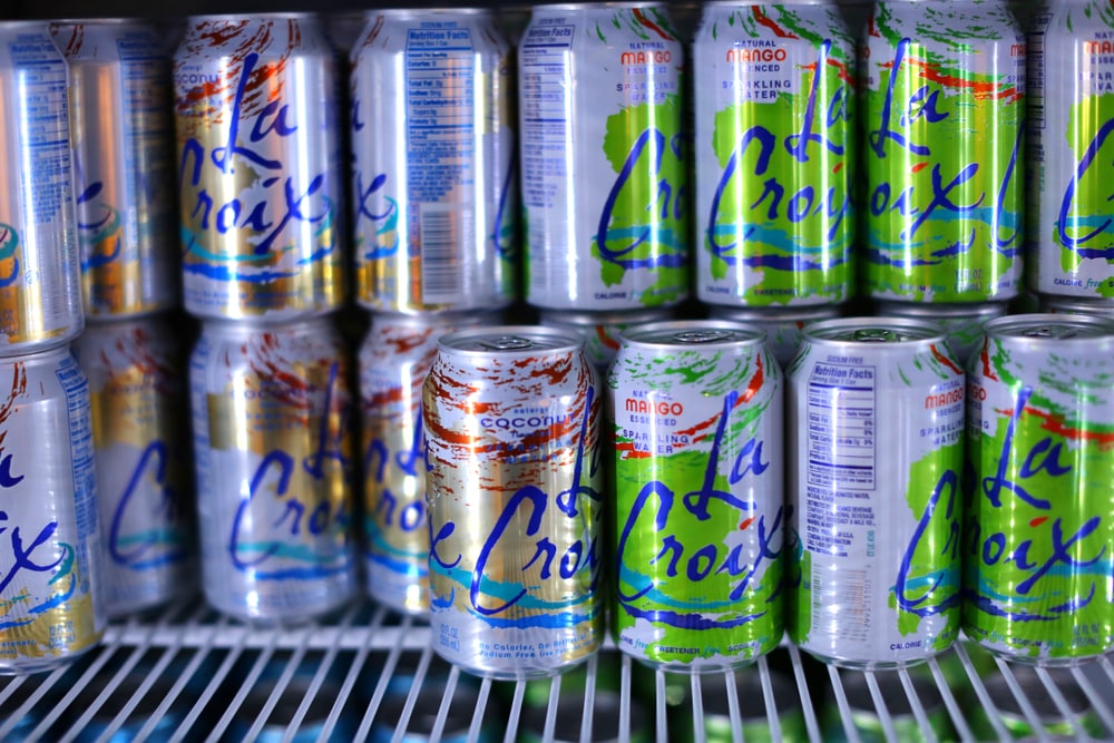 Stack Of Several Flavors Of La Croix Sparkling Water