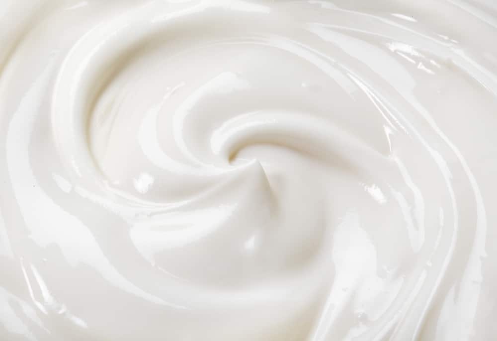 Close Up Shot Of Creamy Yogurt