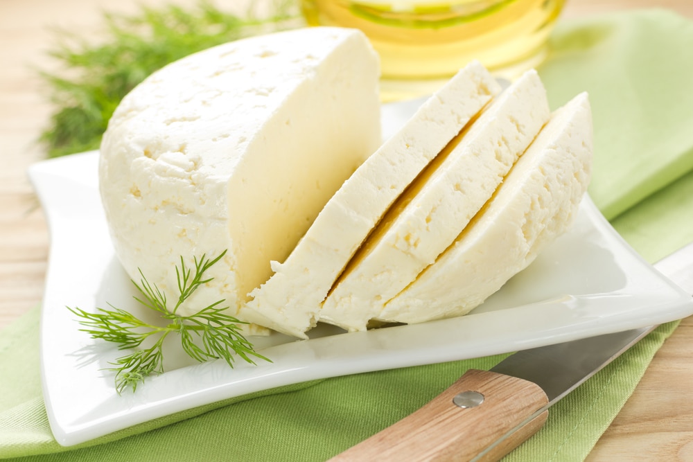 Sliced Queso Fresco On A Table