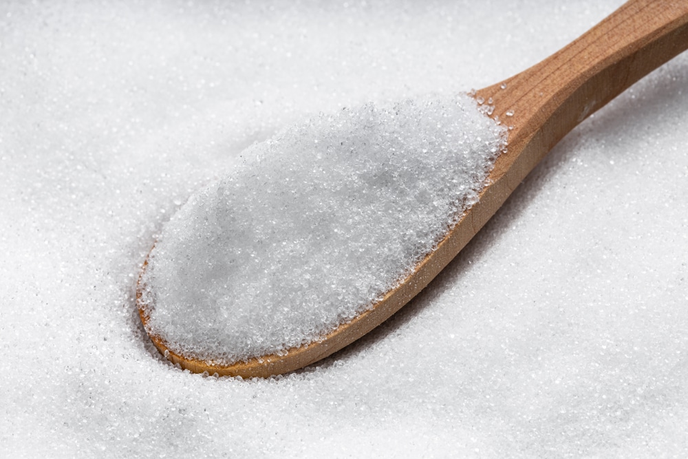 Wooden Spoon With Crystalline Erythritol 