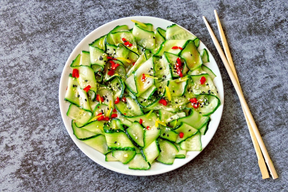 Chinese Style Cucumber Salad With Chili Pepper