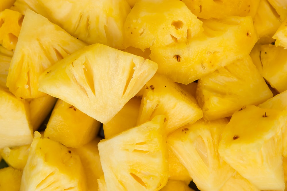 Close Up Shot Of Pineapple Slices