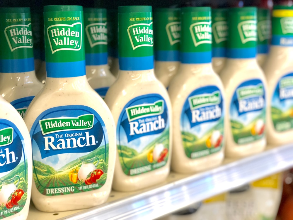 Bottles Of Hidden Valley Ranch Dressing On The Shelf At A Local Grocery Store